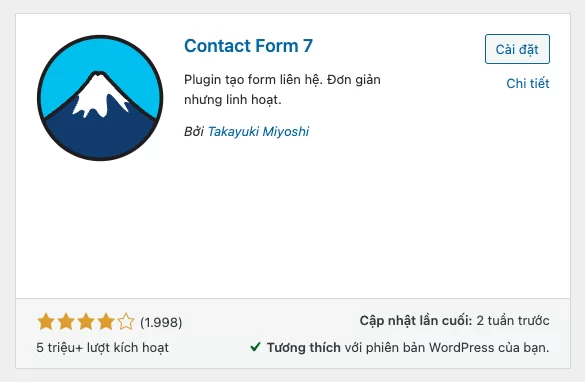 Cài đặt và sử dụng plugin Contact Form 7
